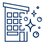 dark blue graphic of a sparkling clean commercial building