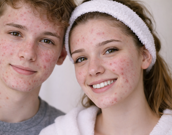 teens with acne
