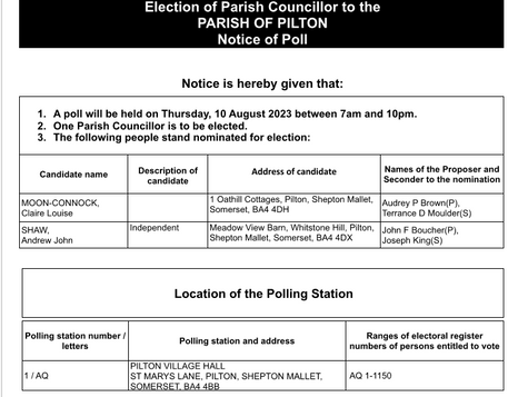 Notice of Poll