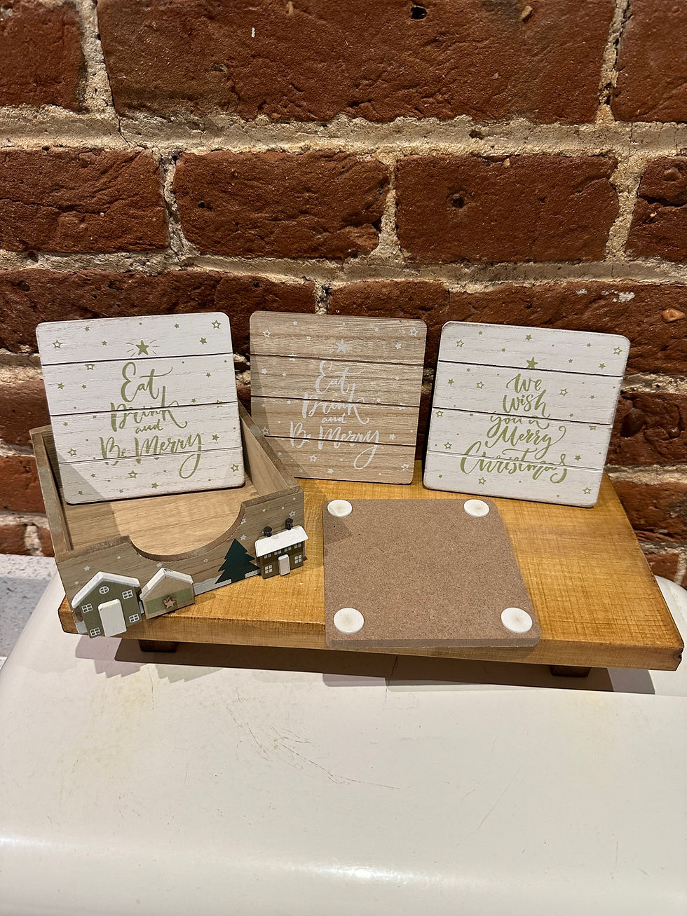 Thumbnail: Eat drink and be merry set of 4 coasters