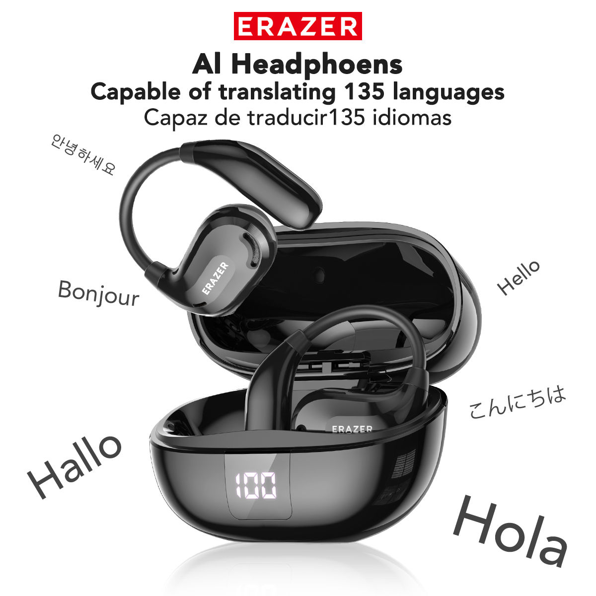ERAZER XT66PRO Bluetooth Earphones ASMR Headsets DIY APP AI Translator Earbuds