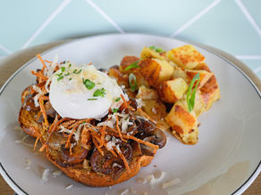 Mushroom Toast with Poached Eggs