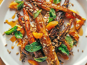 Roasted Carrots with Pickle Dressing