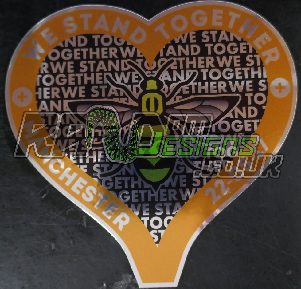 Thumbnail: Manchester Bee Heart WST Repeat Chrome Car Sticker