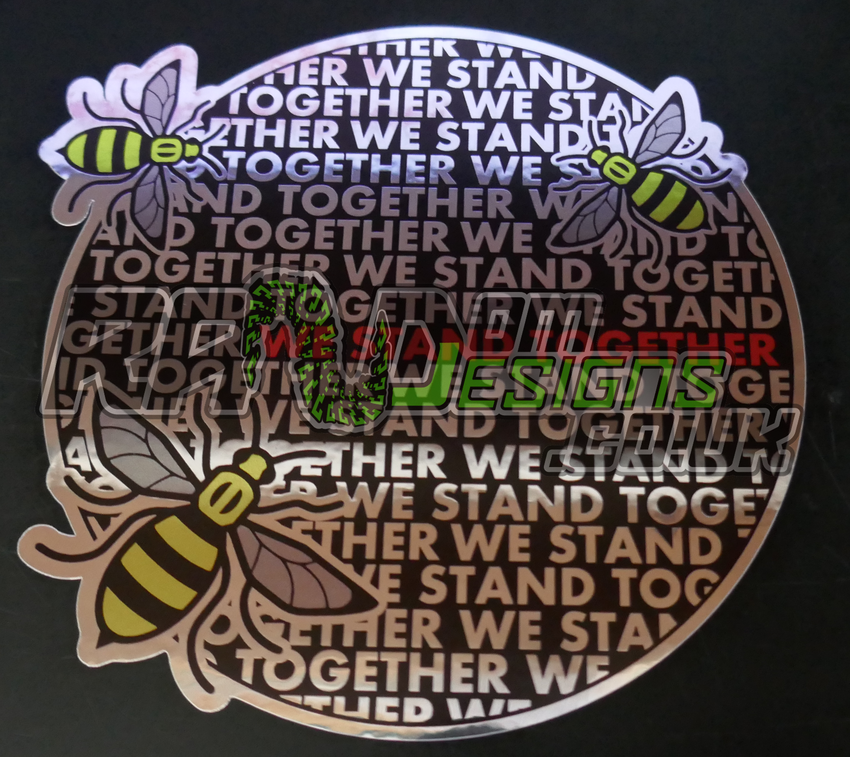 Manchester Bee WST Repeat Chrome Silver Car Sticker