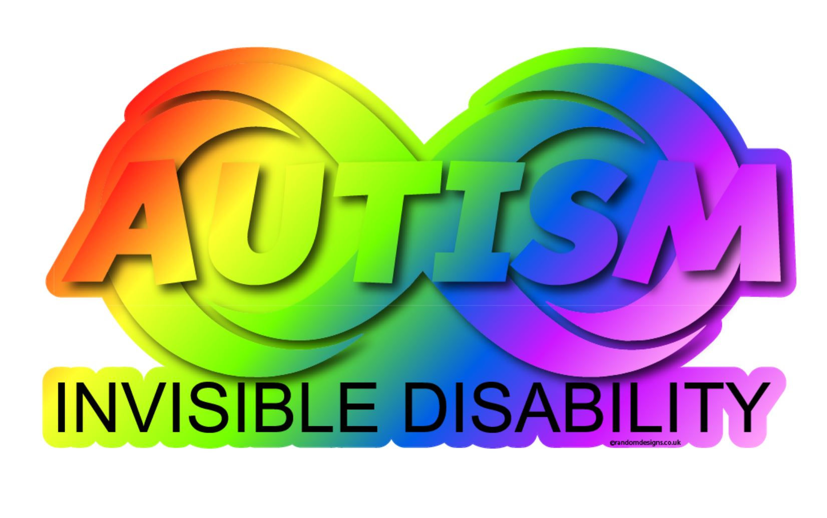 Autism Infinity Invisible Disability Car Van Window Sticker Decal Awareness