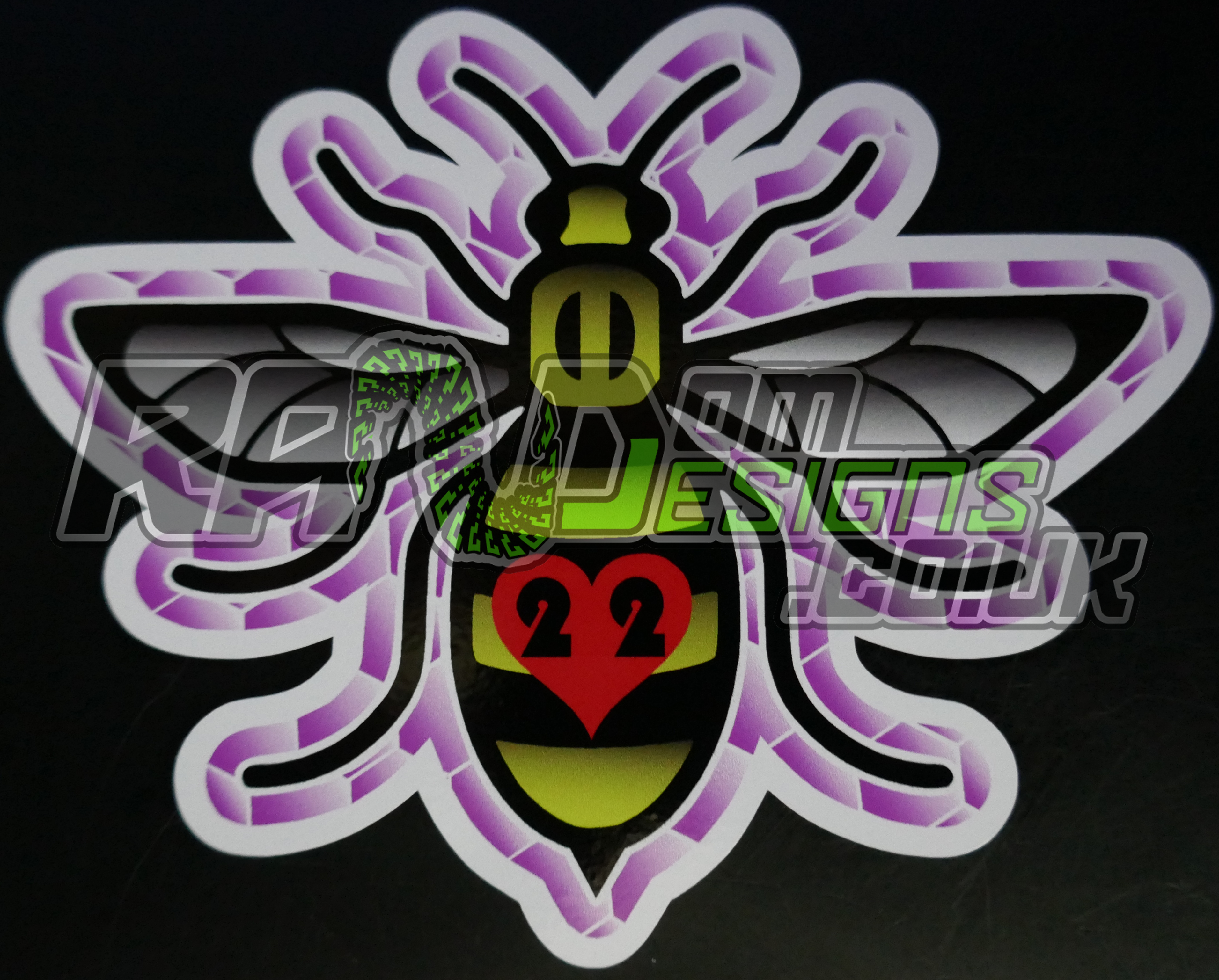 Manchester Bee Honeycomb Fade Pink Car Sticker