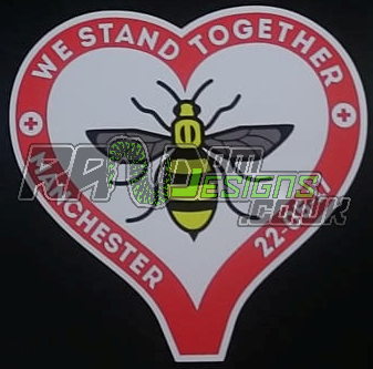 Thumbnail: Manchester Bee Heart Print WST  Car Sticker