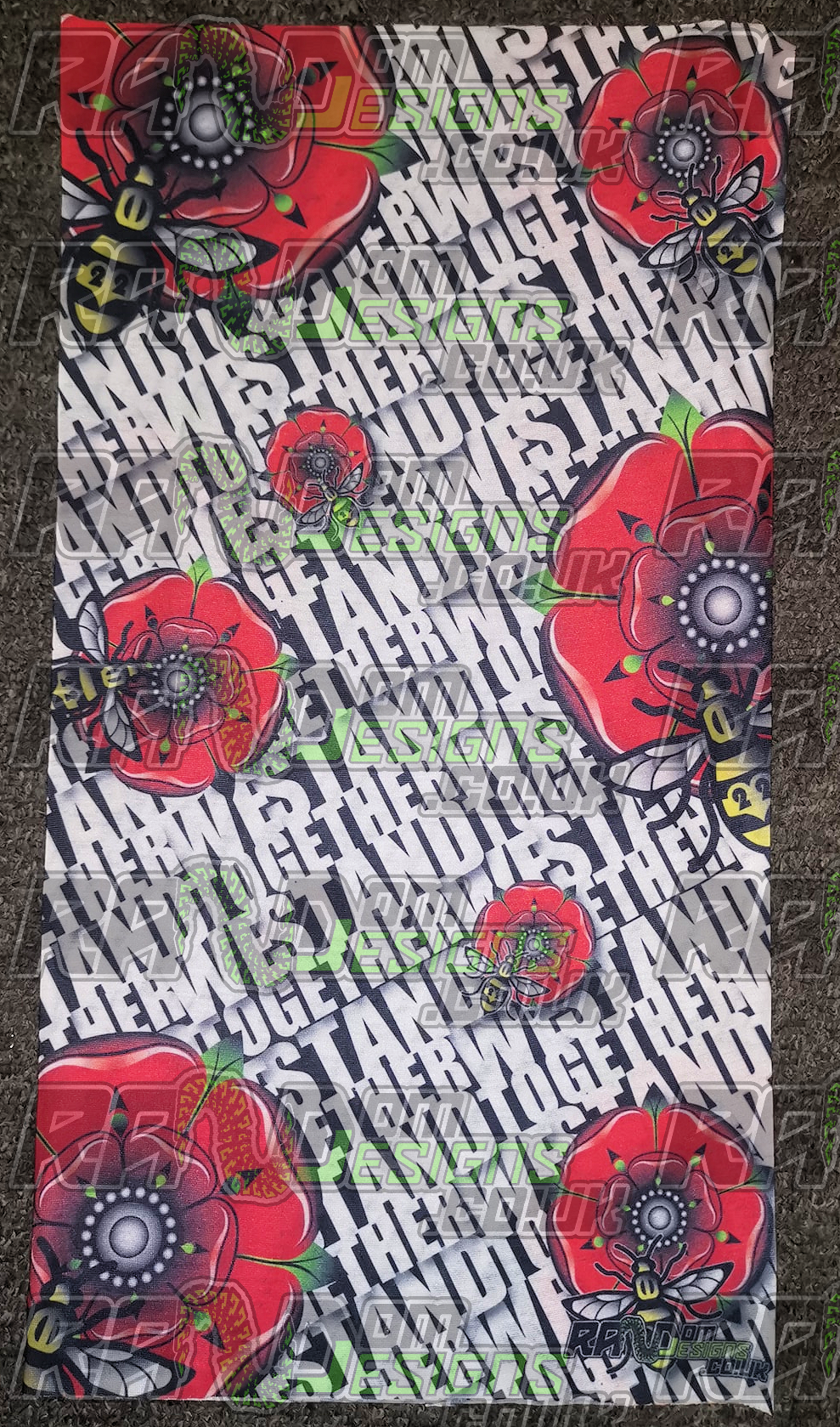 Manchester Bee Lancashire Rose Face Scarf Snood Mask Neck Gaiter