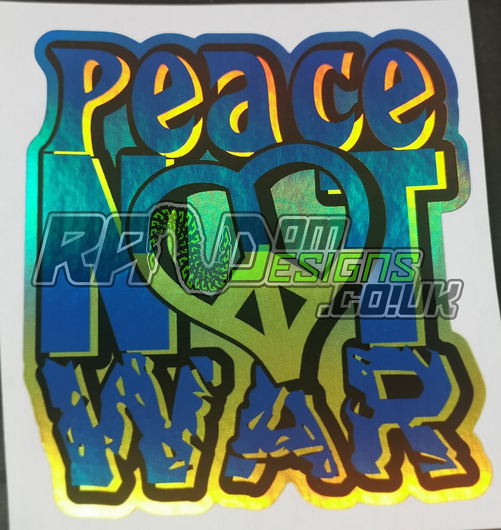 Ukraine Support Peace Heart (des4) Oil Slick fx Car Vinyl Decal Sticker