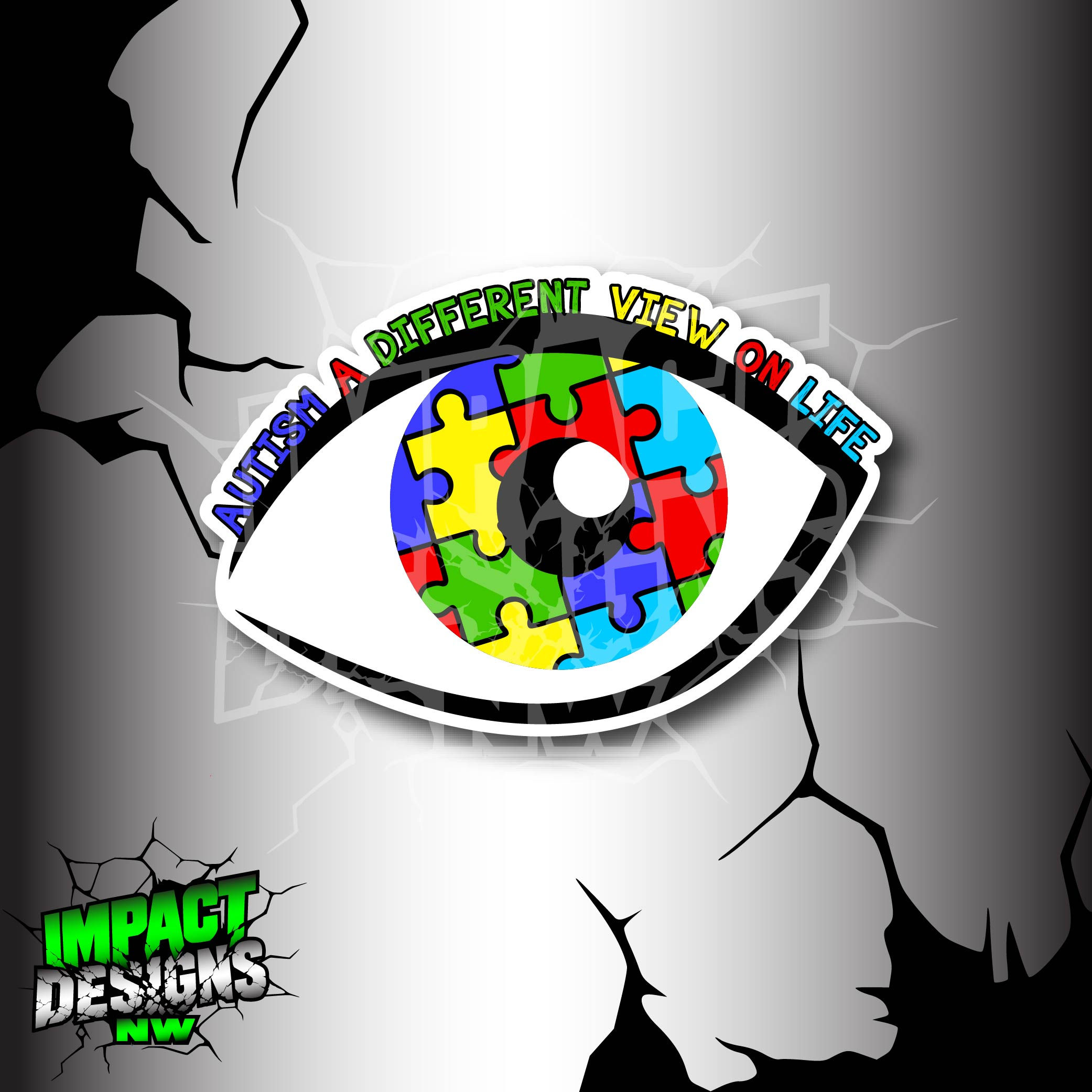 Autism Eye A Different View On Life Car Sticker Autistic Awareness Disability
