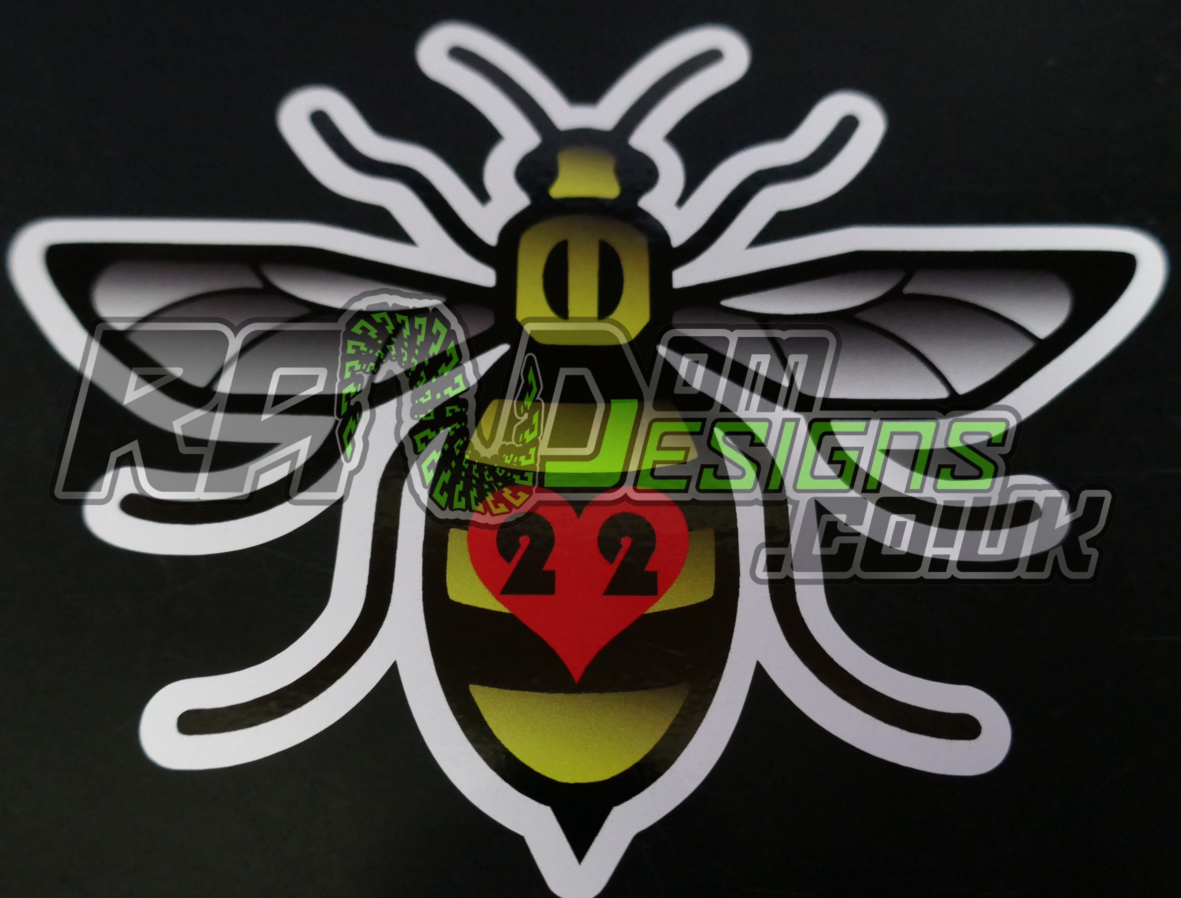 Manchester Bee Fade WB Car Sticker