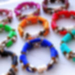 Thumbnail: Tribal Luxe bracelets set in all colors with African vinyl beads, freshwater pearls, brass accents, and batik beads