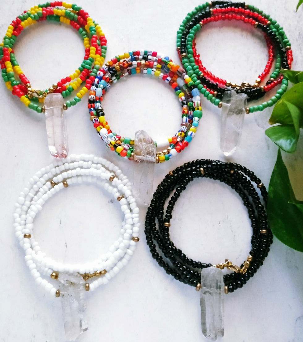 Thumbnail: Seed Bead & Phantom Quartz Point Necklace