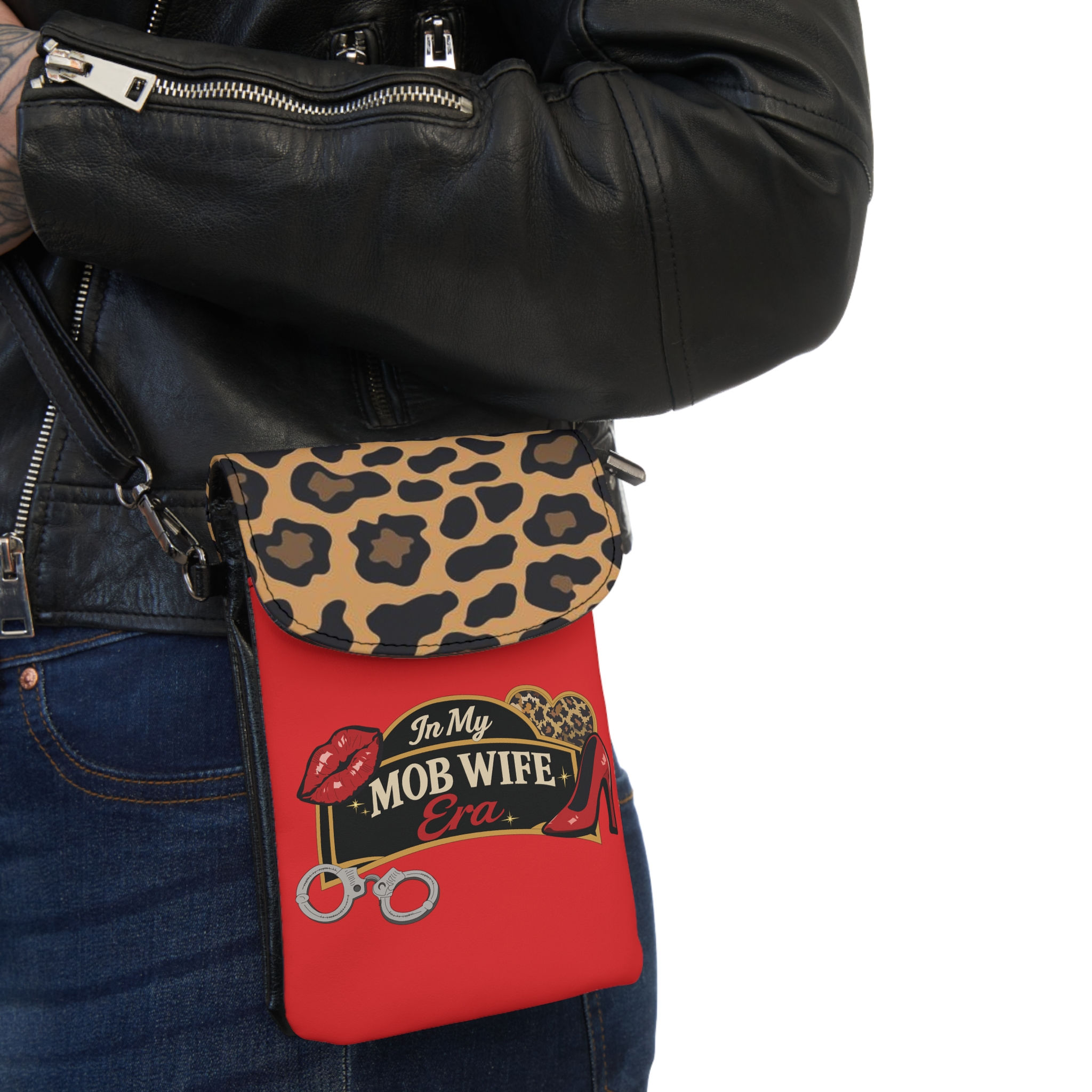 Mob Wife Era, Red, Phone Wallet Crossbody