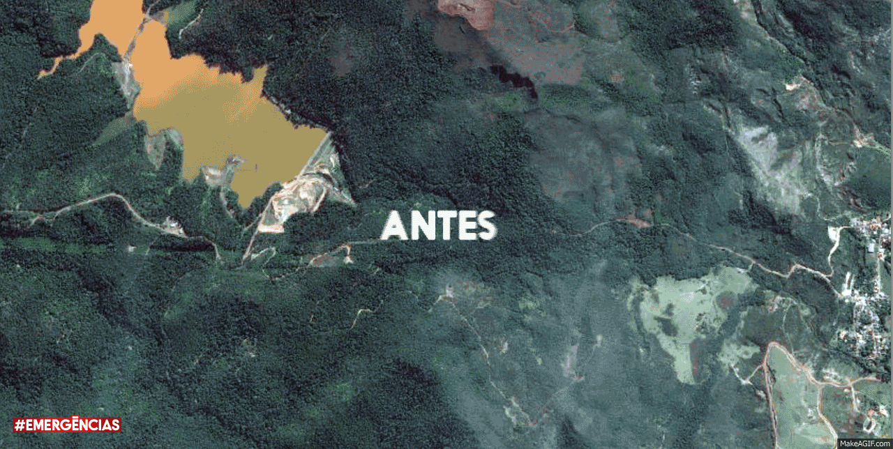 Imagem de satélite da região de Bento Rodrigues, em Mariana (MG) (Foto: Digital Globe/Global Geo/Reprodução)