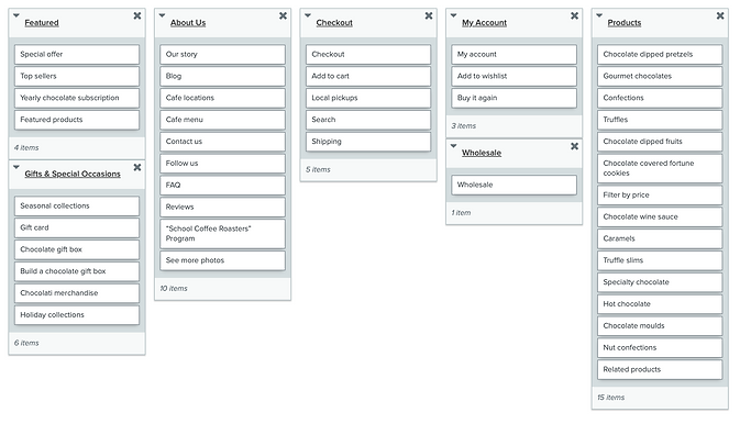 Screenshot of a Card Sort from Optimal Sort. The image shows 7 separated groups