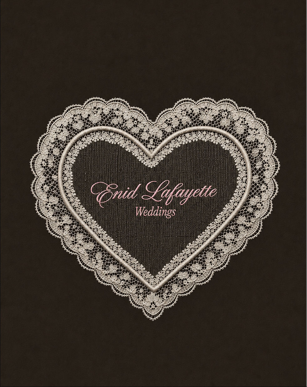 Elegant lace heart design, showcasing luxury and editorial photography branding by Marian Designed.