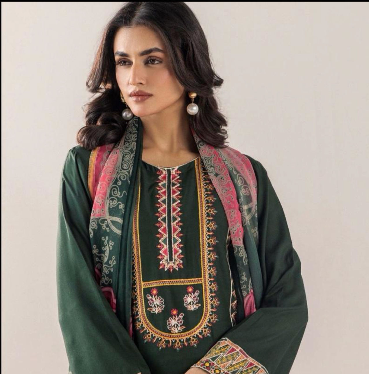 Traditional Thread Pakistani Stitched Linen 3 pc ready to wear