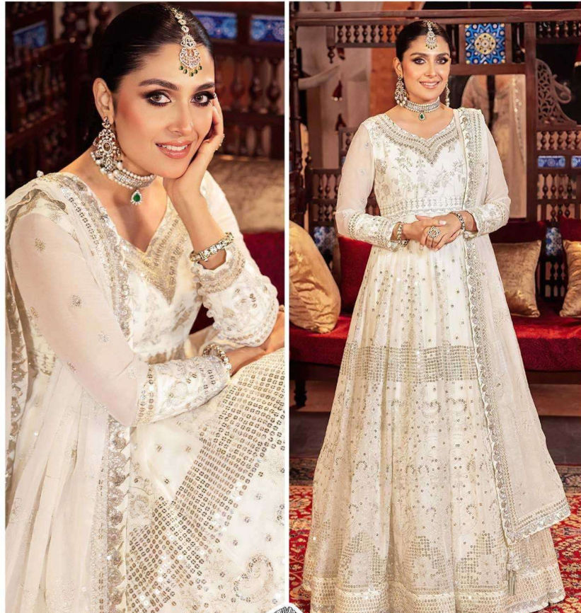 Indian Designer Semi Stitched Party Wedding Dress # 9