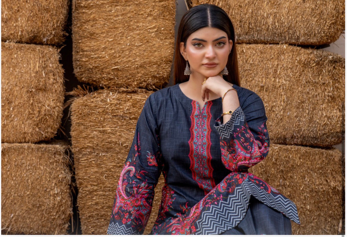 Beautiful Stitched Lawn cotton 2 pc Coords set ready to wear 