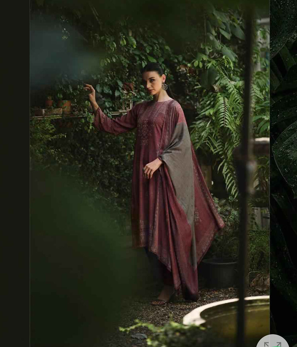 Thumbnail: Indian brand Pashmina Unstitched 3 pc suit fabric Dress