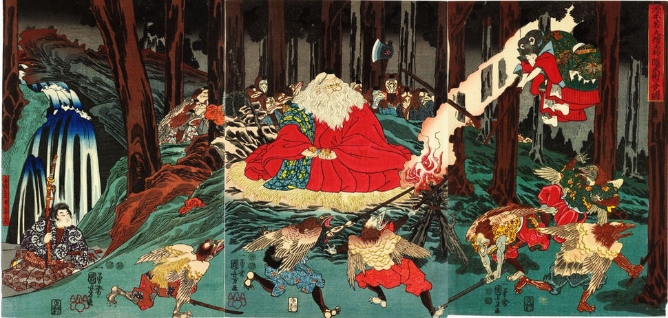 yoshitsune tengu combat training japanese tattoo large scale