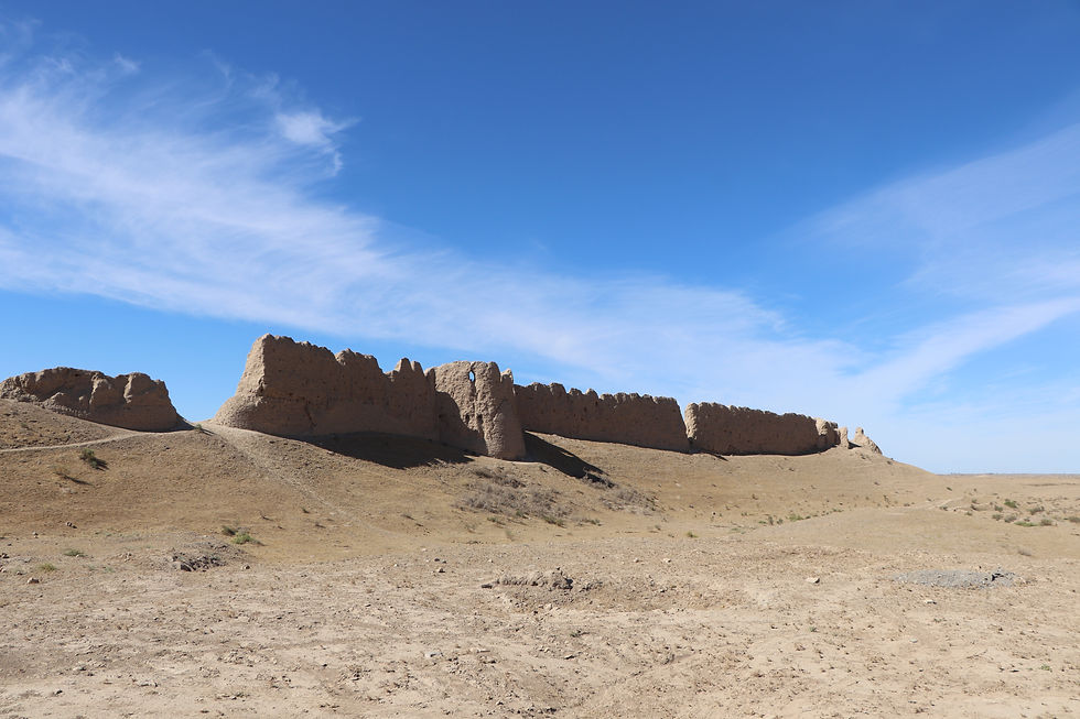 Brick walls are the only intact remains in Sauran. 