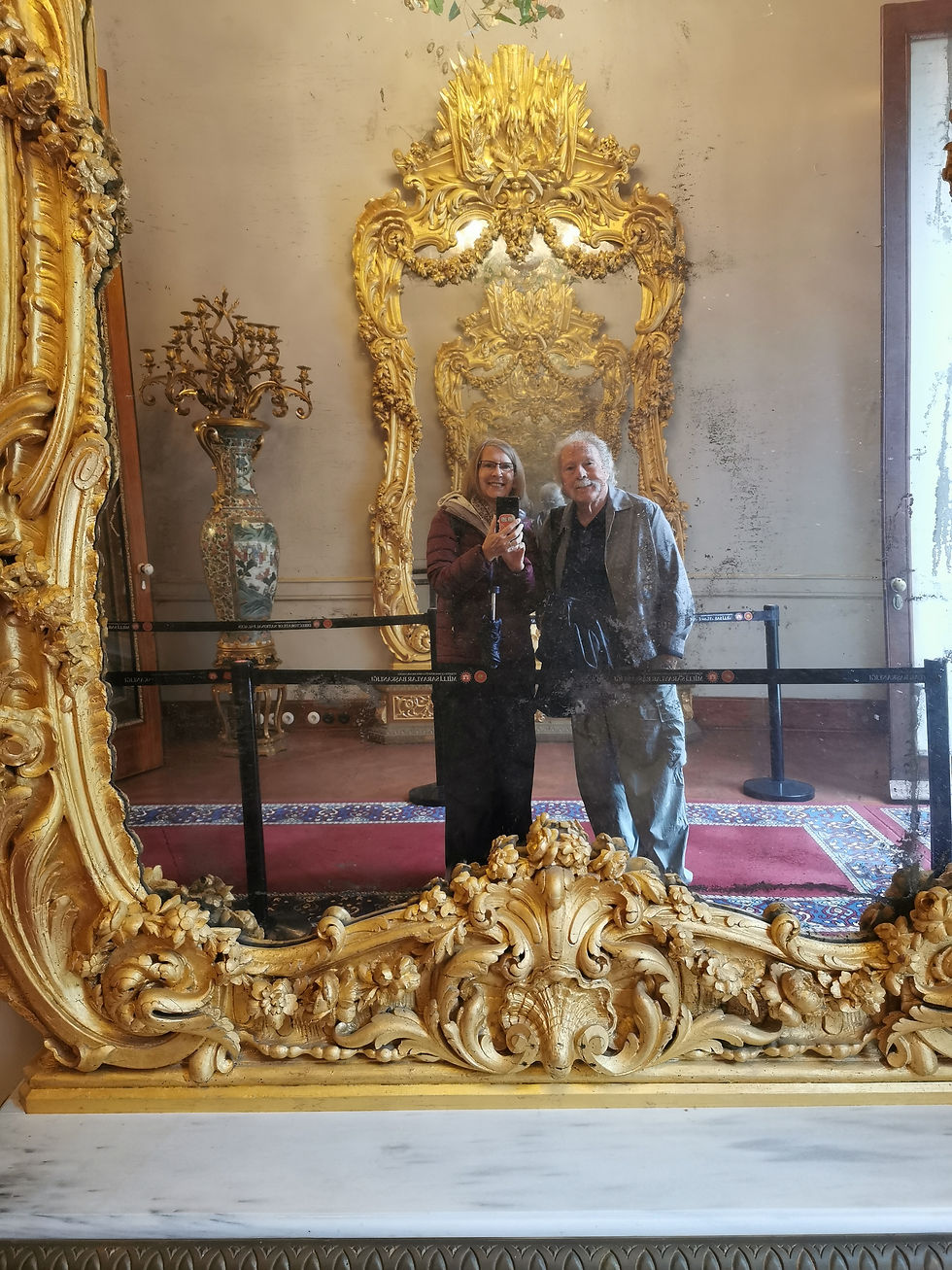 Gold-inlaid mirror in the Topkapi Palace
