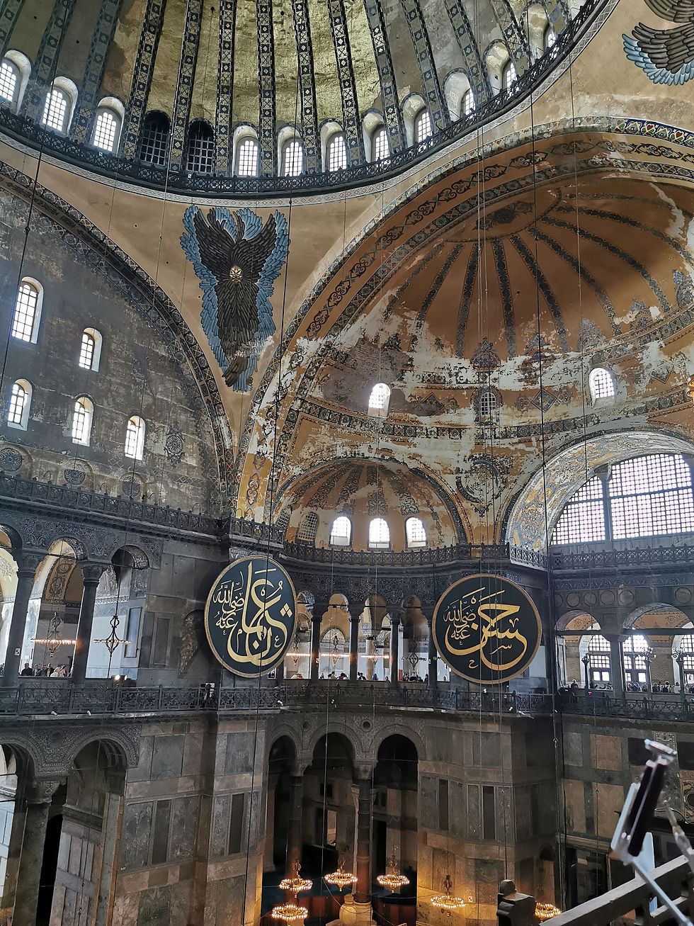 Hagia Sophia. The central dome rises 55.6 metres.