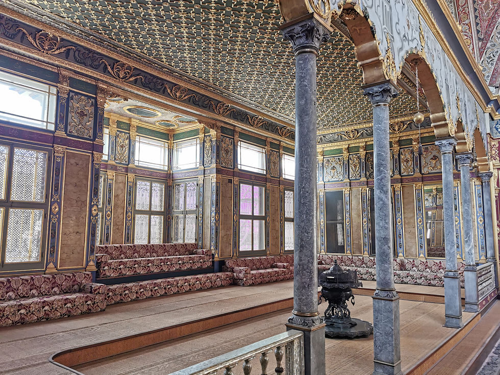 The Imperial Hall, the largest and grandest room in the Harem. It served as the official reception hall for the Sultan.