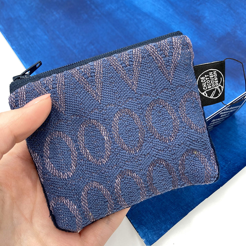 Handwoven Coin Purse - Denim Blend