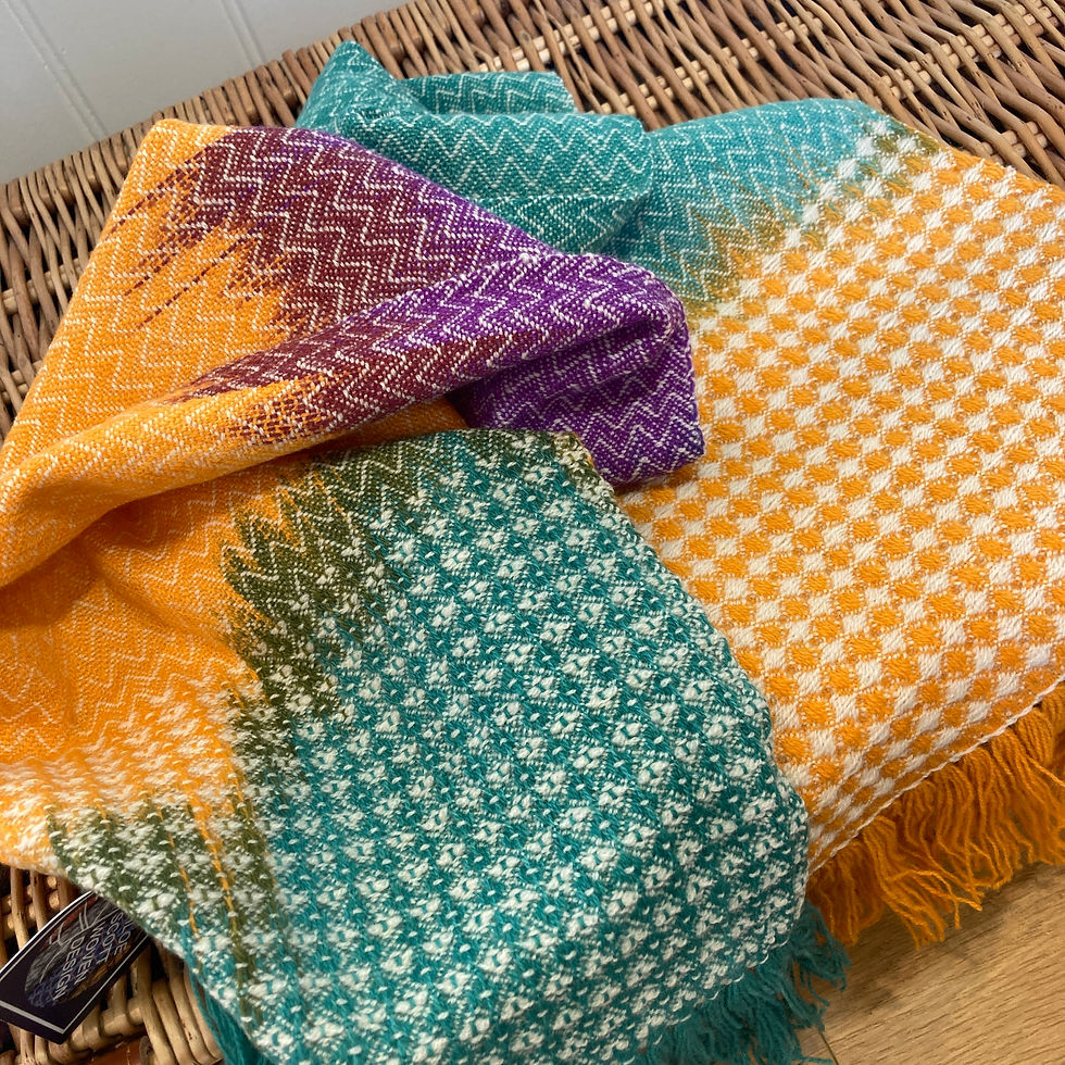 Thumbnail: Handwoven Lambswool Scarf - Rainforest Fruits