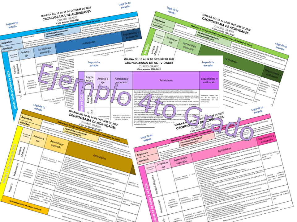 Miniatura: Cronogramas de todo el ciclo (2022-2023) 4TO GRADO NEL