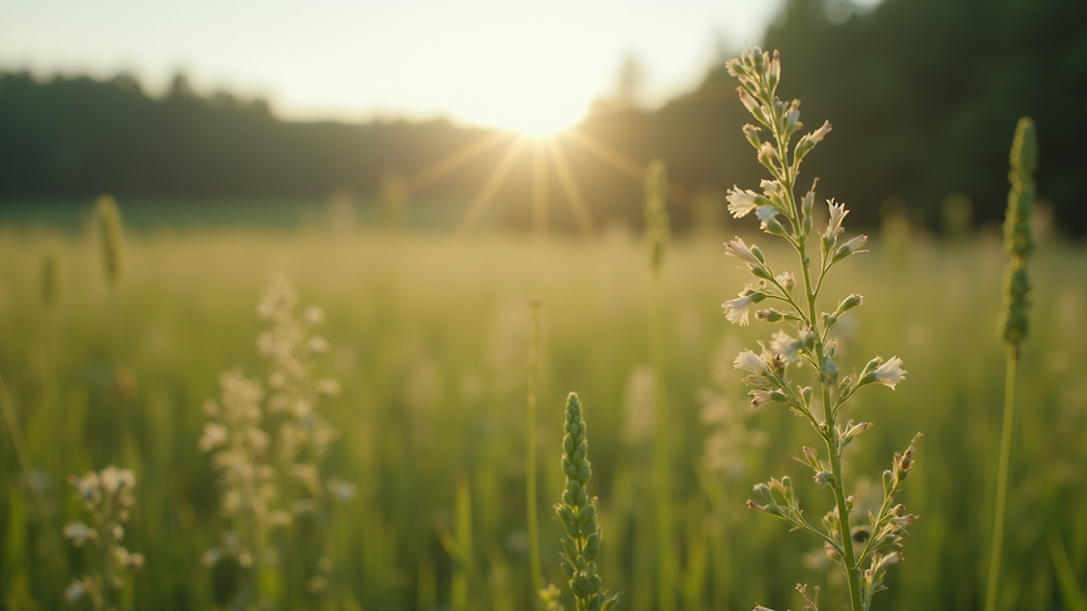 Close-up view of a serene natural landscape
