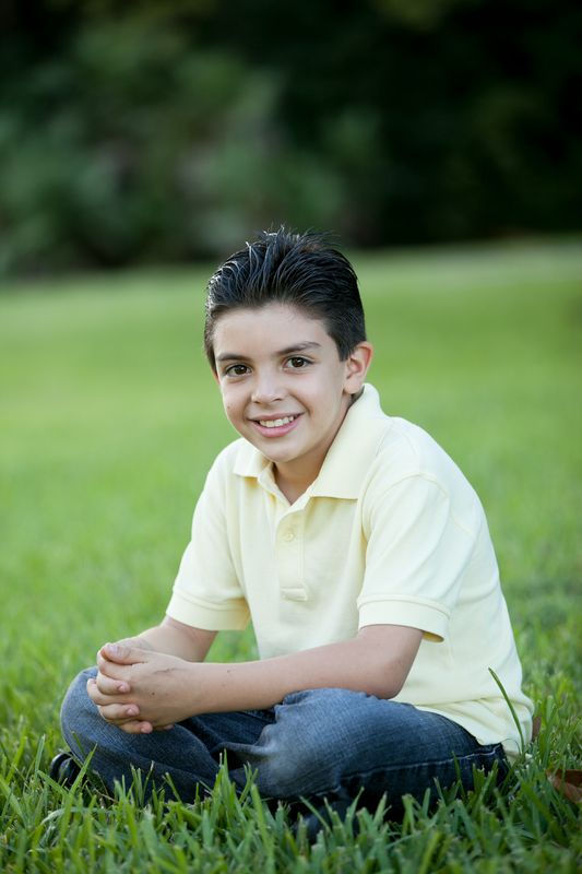 Close up sitting in park