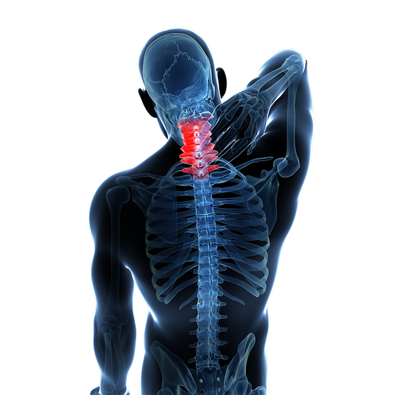A man has pain on his neck