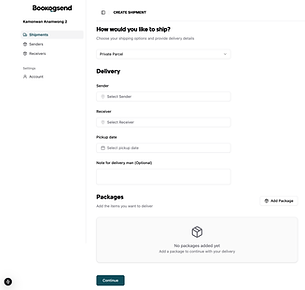 Første trin i tringuiden i, hvordan du opretter en konto på Bookogsend.dk.