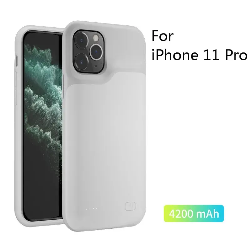 Thumbnail: Slim Silicone Shockproof Battery Charger Cases for iPhone 11 Pro Max Power