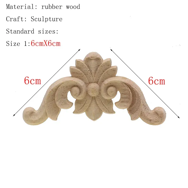 Thumbnail: 1Pc Natural Wood Carved Figurines Used For- Frame, Wall, Door, Furniture