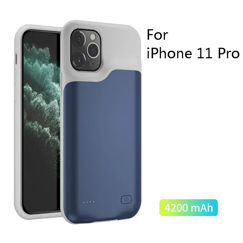 Thumbnail: Slim Silicone Shockproof Battery Charger Cases for iPhone 11 Pro Max Power