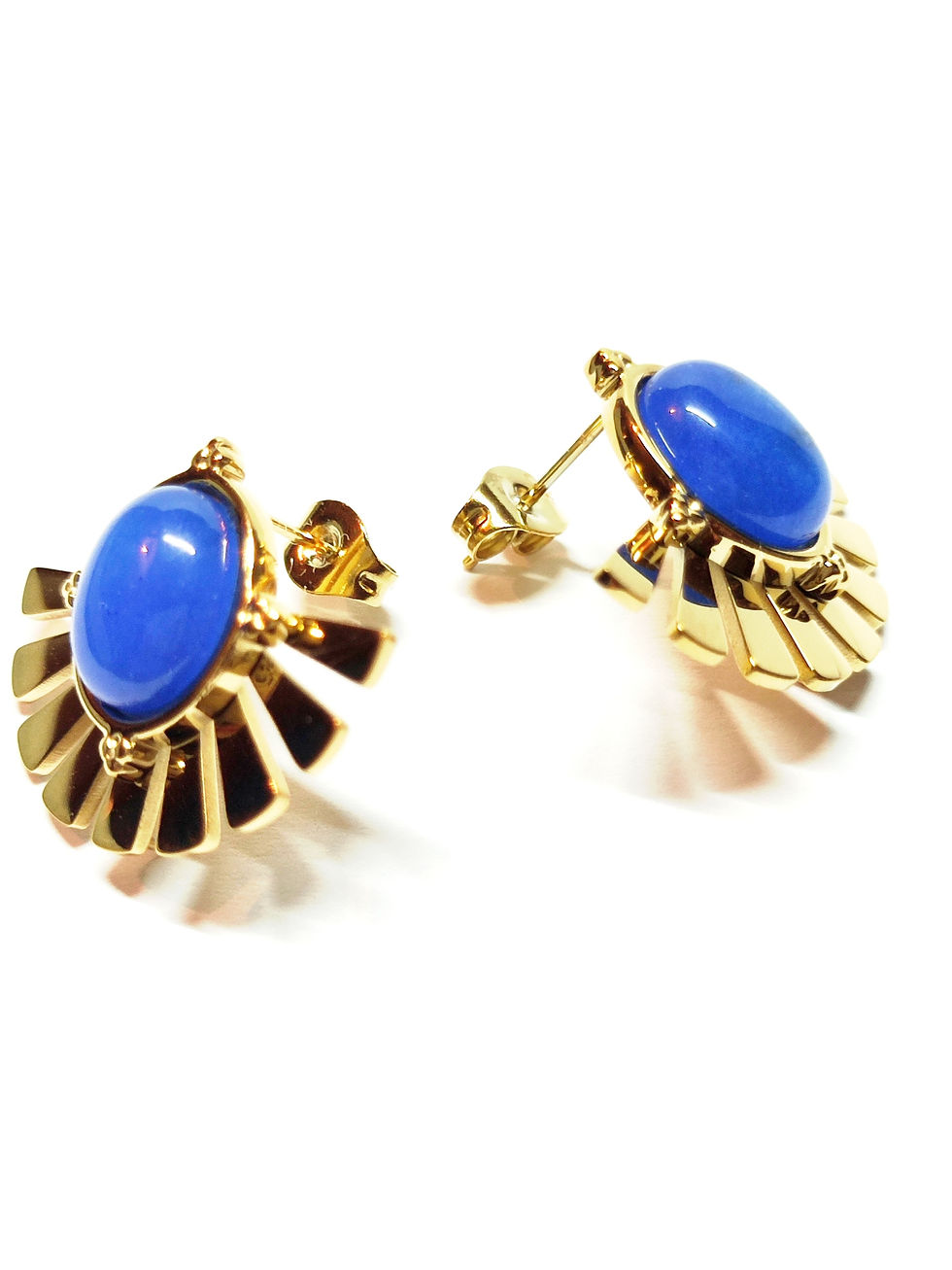 Miniature : Boucles d'oreilles Agate bleue