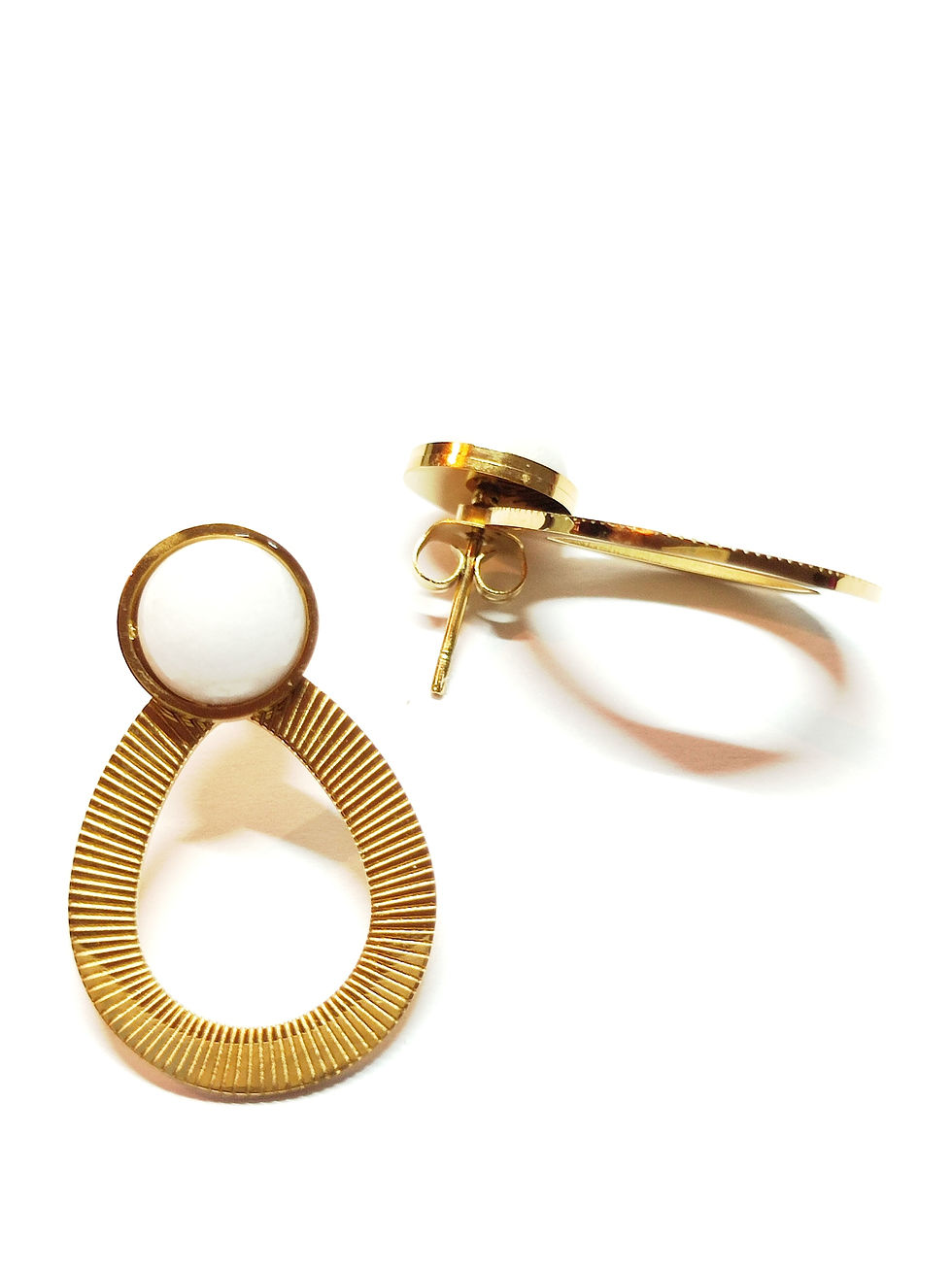 Miniature : Boucles d'oreilles Agate blanche