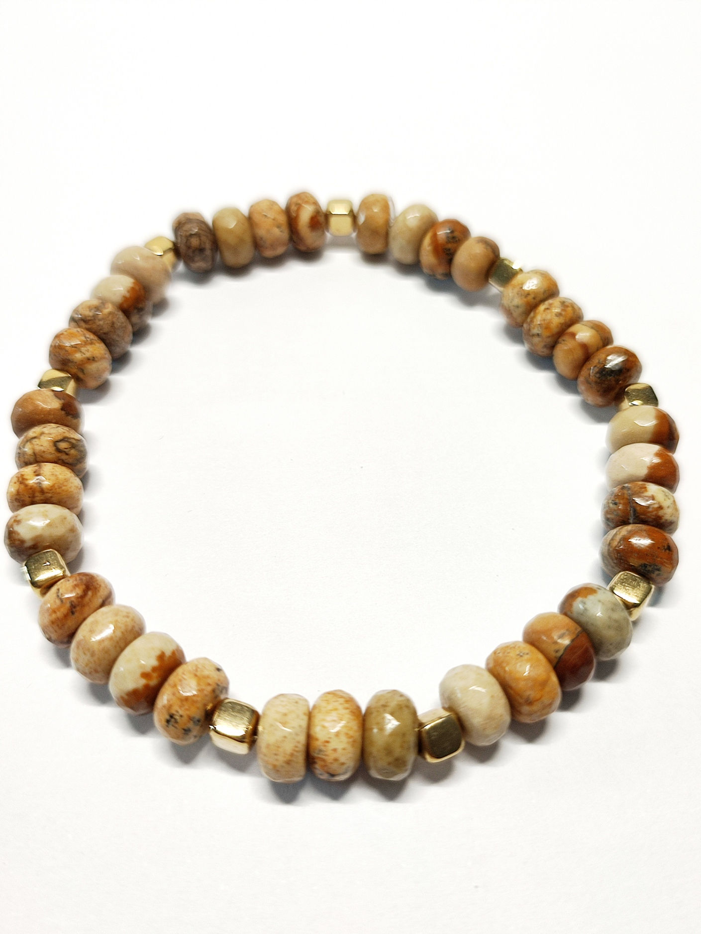 Bracelet Jaspe Paysage rondelles 8mm