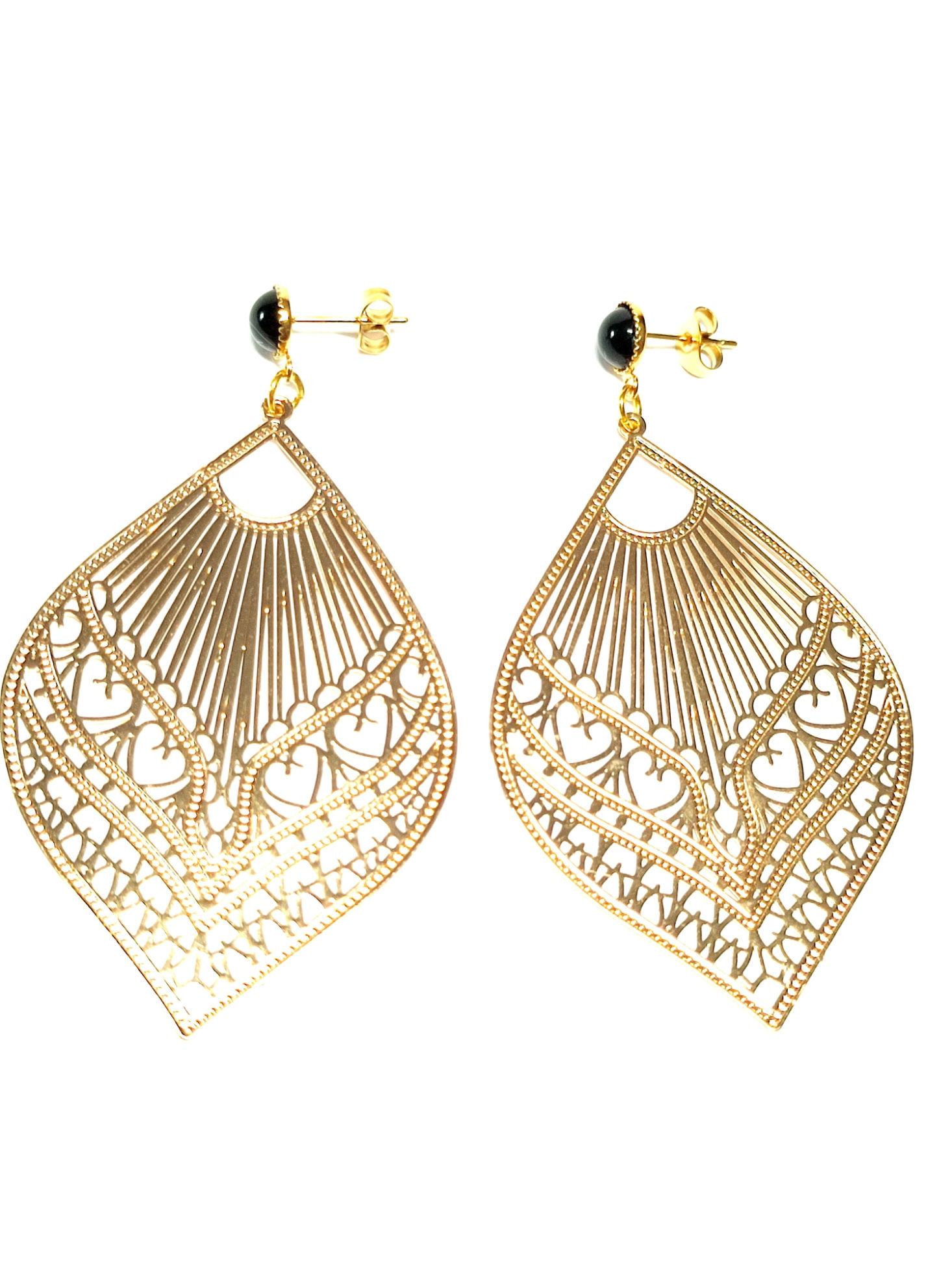 Boucles d'oreilles Agate noire