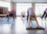 Cours de yoga - chien orienté vers le ba