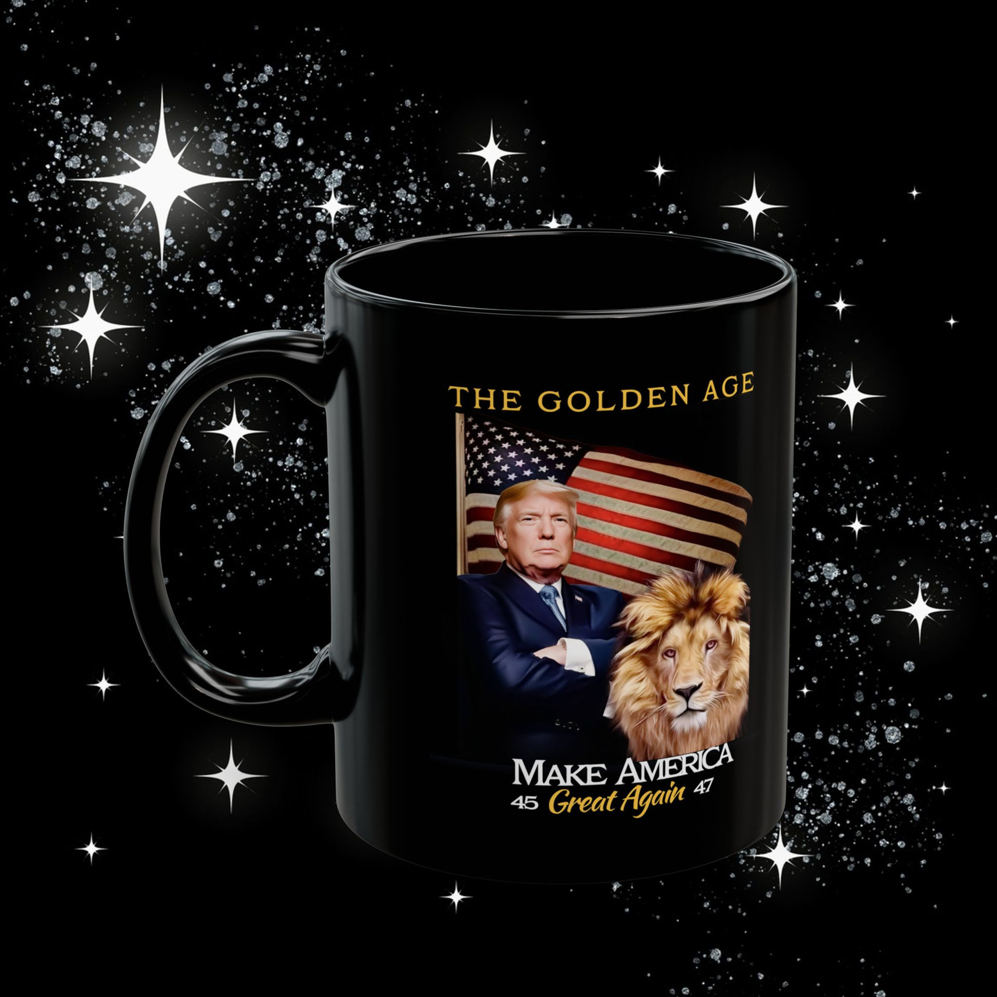 Mug - The Golden Era MAGA Black and Gold Mug (11oz, 15oz)