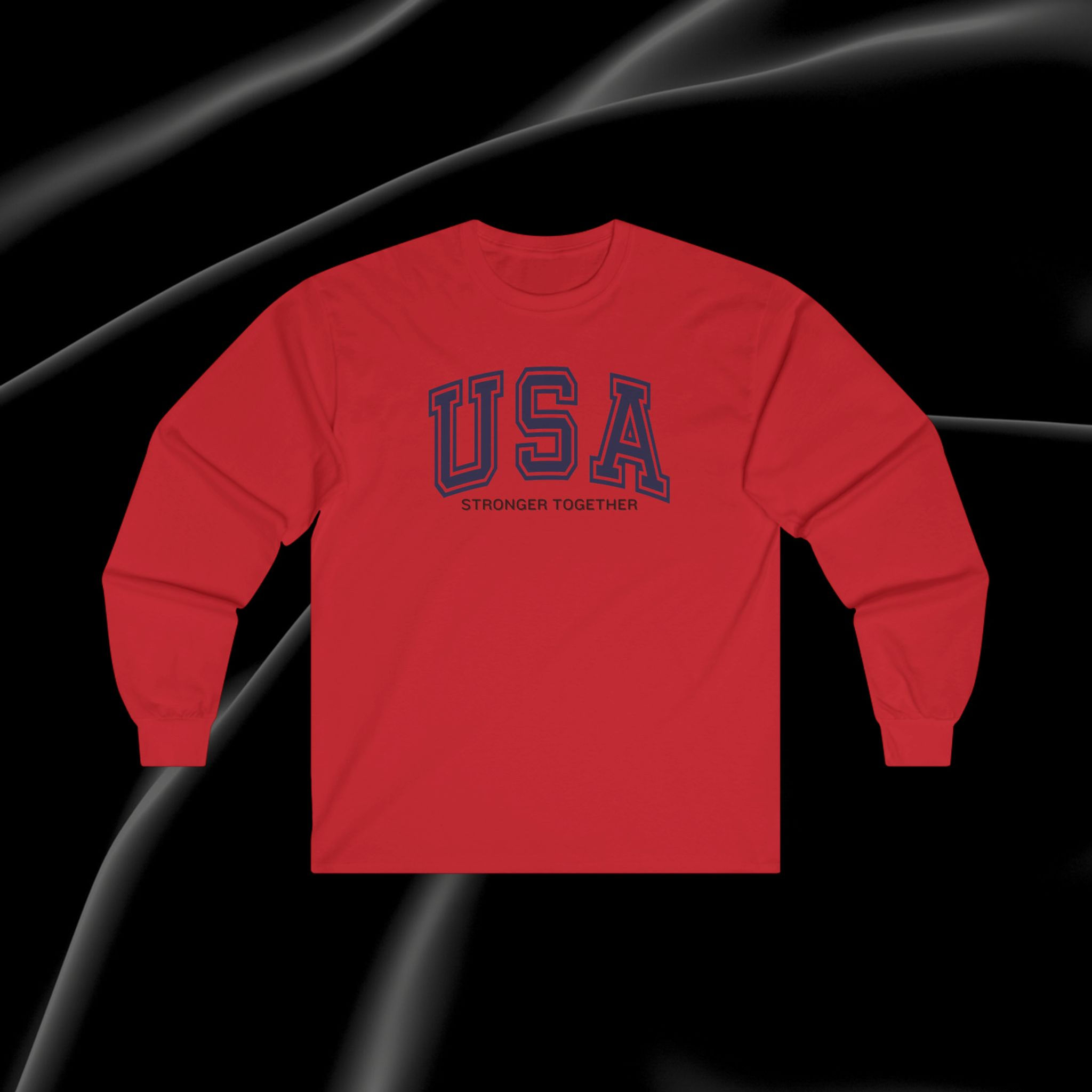 Long Sleeve Tee - USA Stronger Together Tshirt