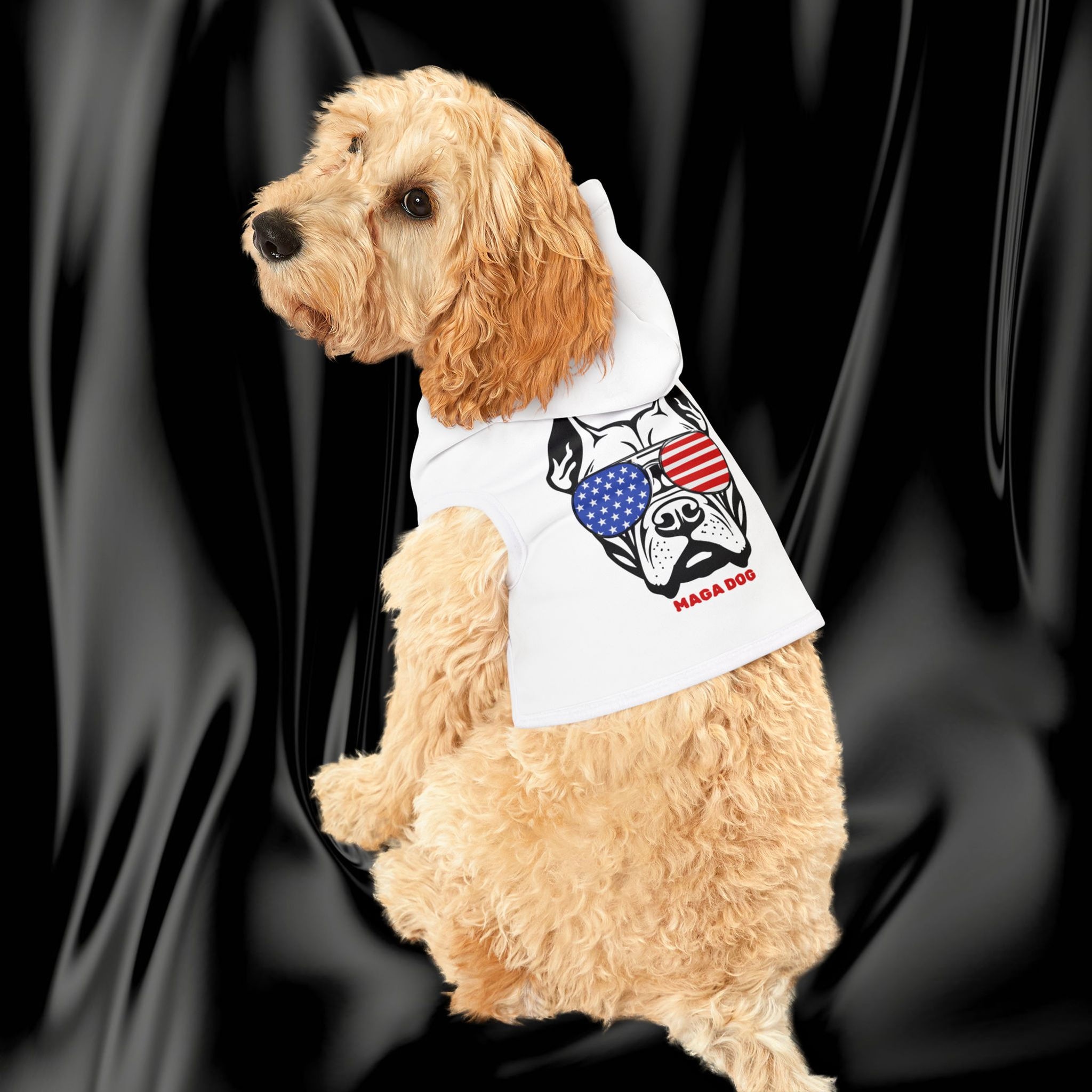 MAGA Pet Hoodie Trump Supporter Patriotic Canine Puppy Apparel