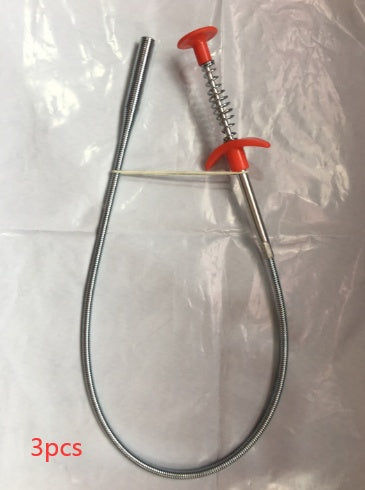 Thumbnail: 60CM Sewer Dredger Spring Pipe Dredging Tool Household Hair Cleaner Drain Clog R